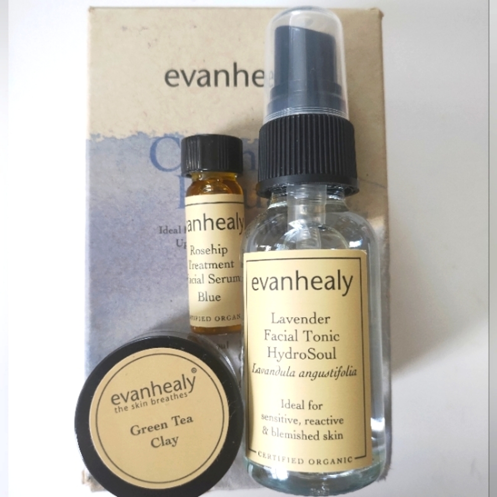 Evanhealy Calming Ritual Toner, Serum & Green Tea Clay Mask Set